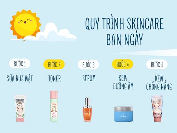 Các bước skincare cho da mụn vào ban ngày theo đúng quy trình