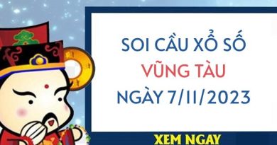 Chốt số xổ số Vũng Tàu ngày 7/11/2023 thứ 3 hôm nay